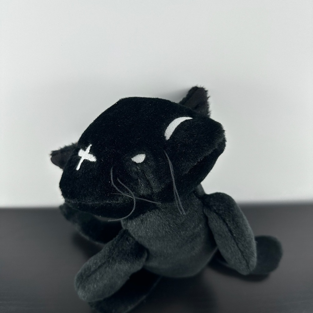 Emily the Strange Rare Miles Cat Black Kitty 7” Embroidered Eyes Plush